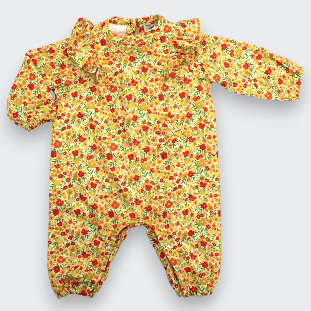 Sunny Floral Flannel Romper