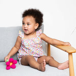 Pink Cotton Wildflower Baby Romper