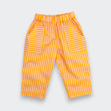 Orange and Pink Stripe Patch Pocket Pants