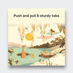 Little Moony Sunrise Dance hardcover picture book with colorful nature illustrations for children. Page sample 2.