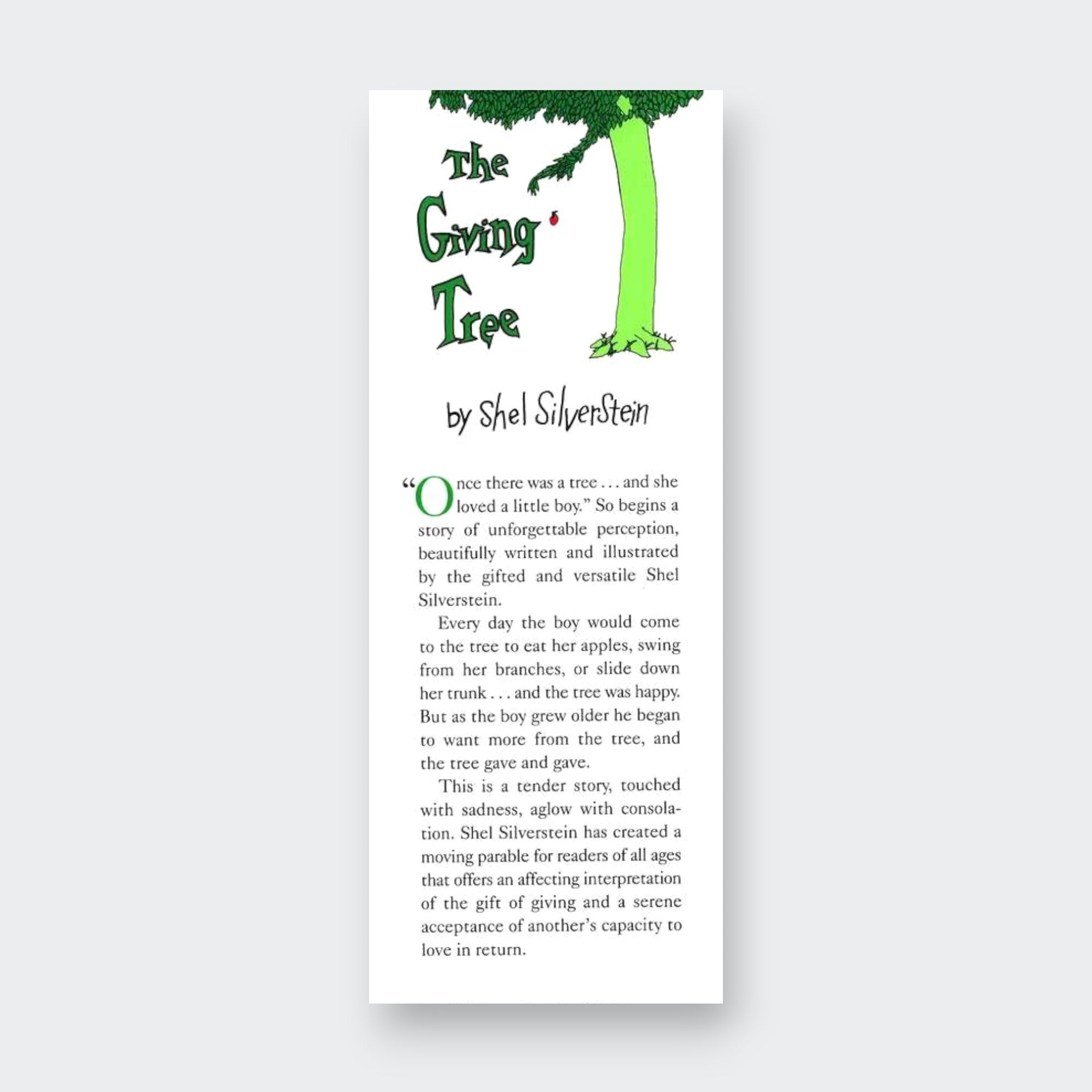 Little Moony The Giving Tree book, a beloved children’s classic about love and giving for children. Page sample.