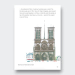 Little Moony This Is Paris hardcover travel book with charming illustrations of Paris for kids. Sample page cathedral.