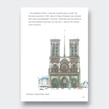 Little Moony This Is Paris hardcover travel book with charming illustrations of Paris for kids. Sample page cathedral.