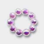 Little Moony Lavender Sparkly Disco Ball crystal bracelet with shimmering beads, a playful children's jewelry accessory for dress-up and special occasions