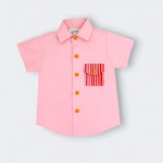 Little Moony Pink Candy Stripe Cotton Shirt for Babies and Toddlers