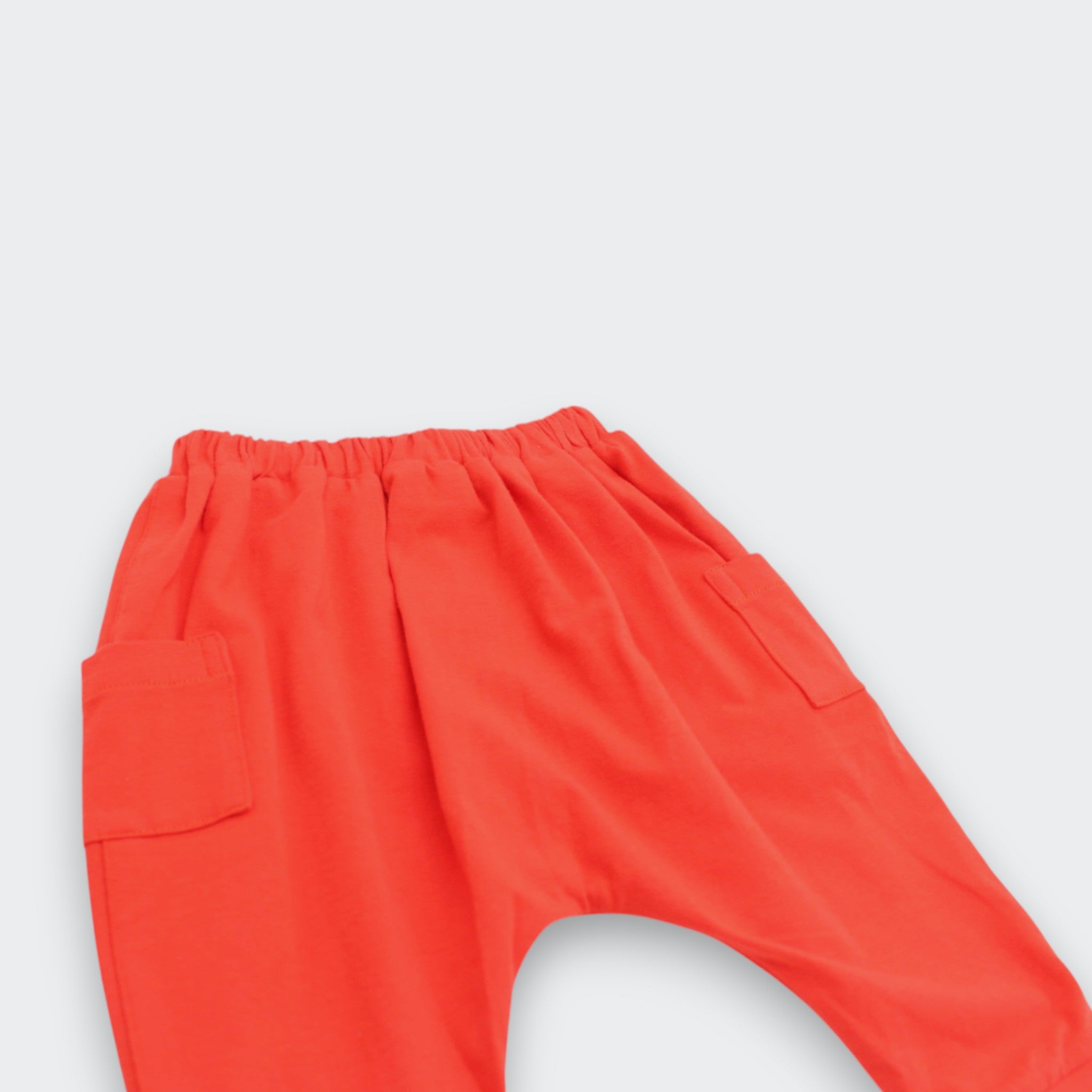 Little Moony Vermillion Red Knit  Jogger Pants for Babies and Toddlers - Detailed View