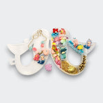Little Moony Magical Mermaid Jewelry Charm DIY Kit with mermaid charms and colorful beads for children to create bracelets and necklaces. Full view.