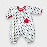 Polka Dot Long Sleeve Romper with Tulip Pocket