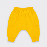 Sunny Yellow Cotton Knit Jogger Pants