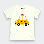 Little Moony White with taxi print made of soft pima cotton for baby and toddlers