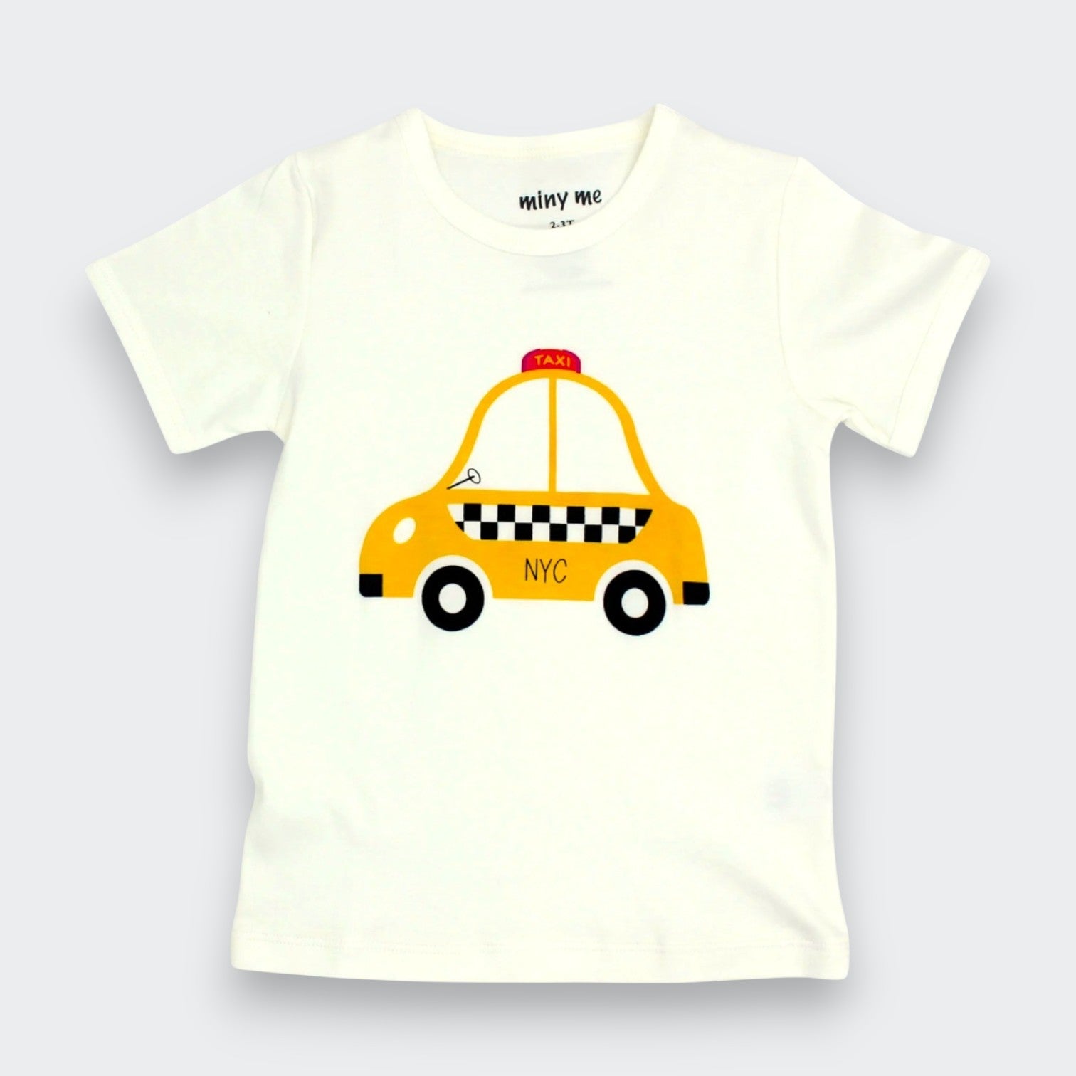 Little Moony White with taxi print made of soft pima cotton for baby and toddlers