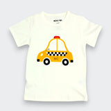 Little Moony White with taxi print made of soft pima cotton for baby and toddlers