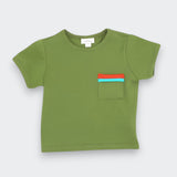 Sage Colorblock Pocket Tee