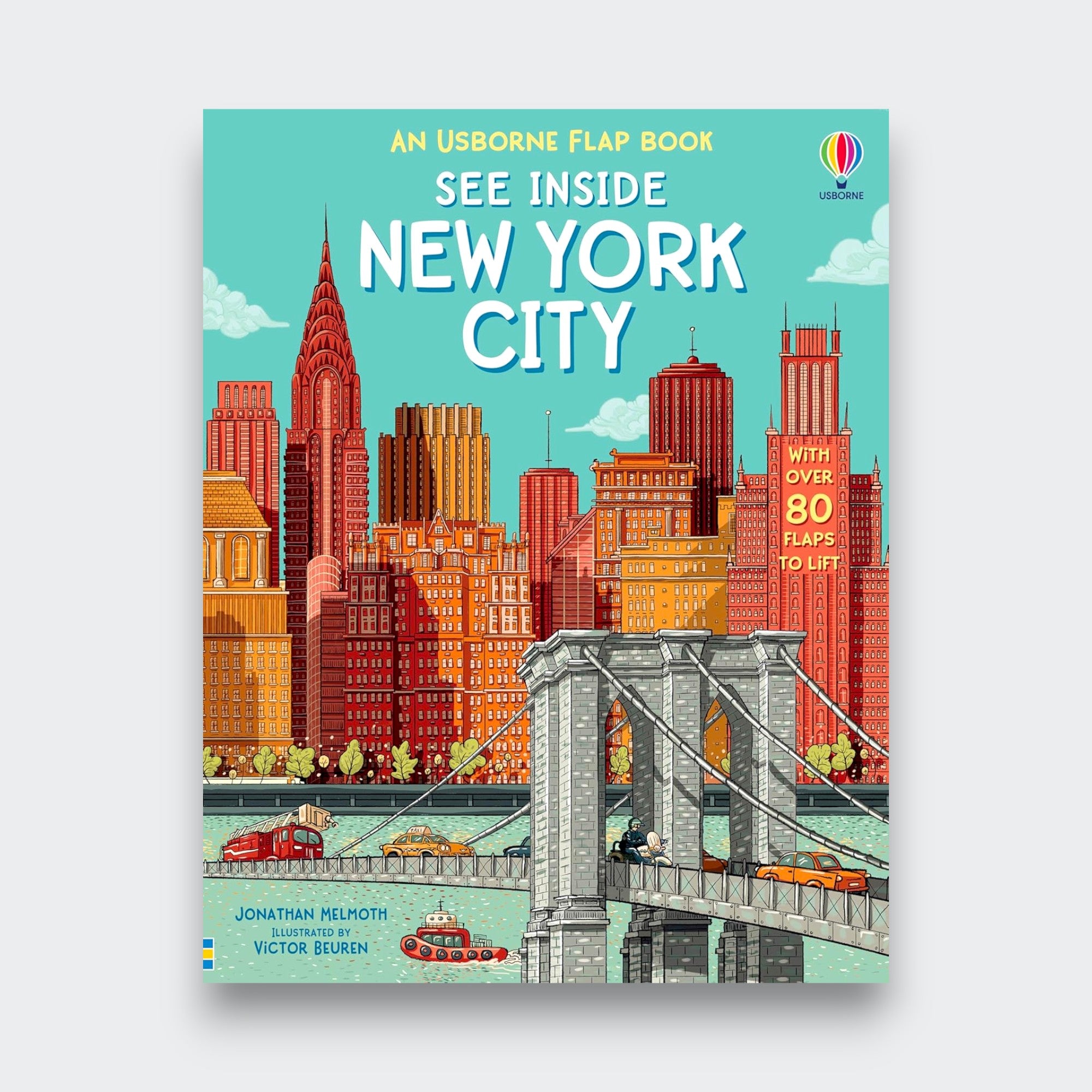 Little Moony See Inside New York City children’s book with flaps featuring famous landmarks