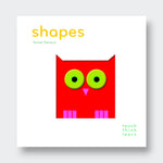 Little Moony TouchThinkLearn Shapes sensory board book with raised shapes and colorful illustrations for babies and toddlers.