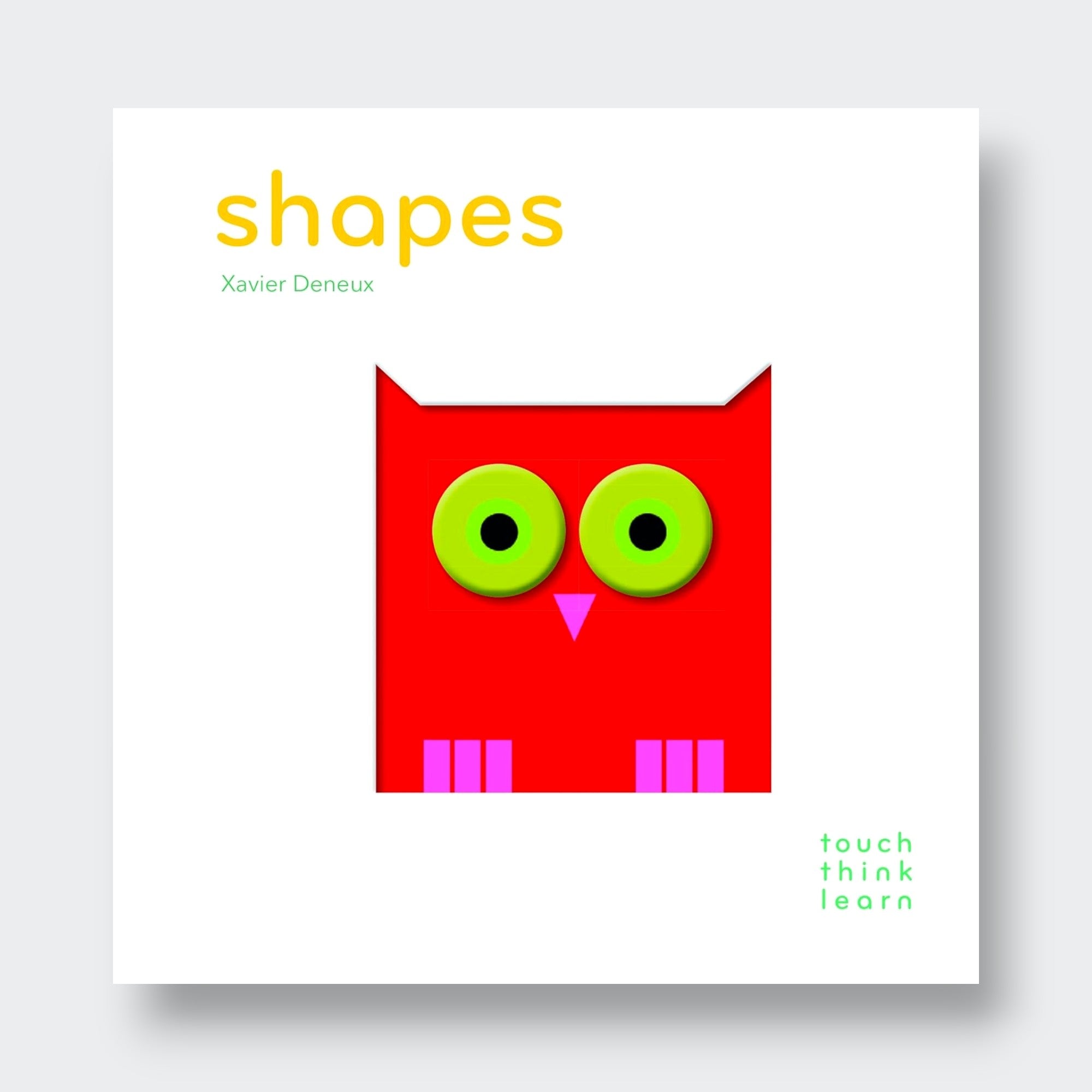 Little Moony TouchThinkLearn Shapes sensory board book with raised shapes and colorful illustrations for babies and toddlers.