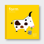Little Moony TouchThinkLearn Farm sensory board book with raised farm animals and tactile illustrations for babies and toddlers.