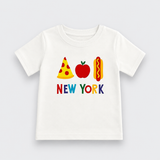 Little Moony Foode New York Pizza Hot Dog Apple New York Tee Shirt