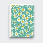 Mini Small Petite Cards Green Daisy Fields