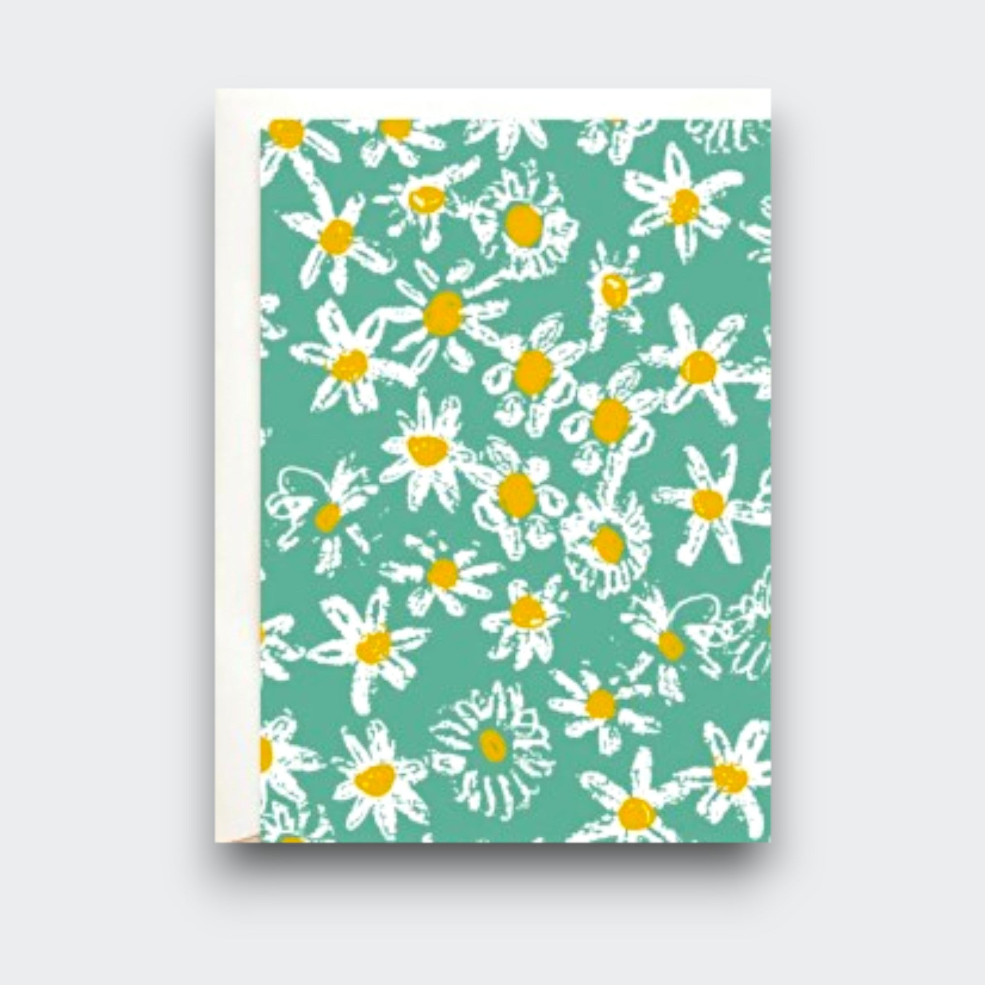 Mini Small Petite Cards Green Daisy Fields