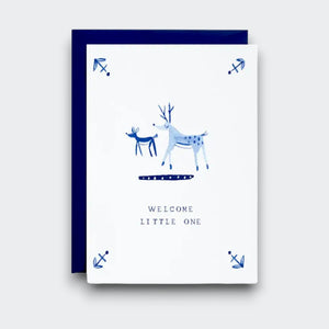 Mini Small Petite Cards Welcome Little One (Deer)