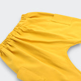Little Moony Mustard Yellow Pima Cotton Knit Jogger Pants for Babies and Kids - Detailed View
