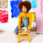 Boy in Mustard Yellow Pocket Long Sleeve Tee