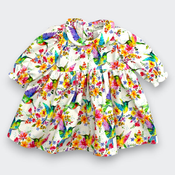 New Arrival: Cotton Hummingbird Garden Dress Front View