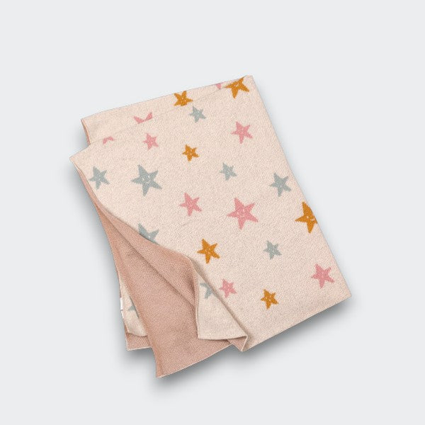 Little Moony Soft Organic Knit with star print blanket for babies
