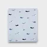 Little Moony Organic knit baby blanket with whale design for babies.