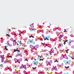 Little Moony Pink Butterfly Print Soft Cotton Long Sleeve Dress with Ruffles for babies and children - Back View