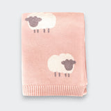 Organic Cotton Jacquard Lamb Knit Baby Blanket