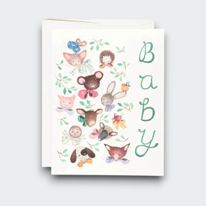 Greeting Card Pink Noses Baby
