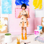 Girl in Prairie Pony Tiered Shirt Dress