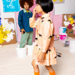 Girl in Prairie Pony Tiered Shirt Dress