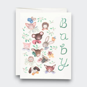 Pink Noses Baby Greeting Card