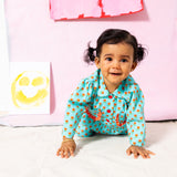 BABY GIRL IN LITTLE MOONY Rosebud Scallop Pocket Romper