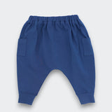 Little Moony Sea Blue in Soft Knit Fabric Jogger Pants featuring an Elastic Waistband for Babies and Kids