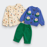 Bloom cardigan, Blouse and Cord Look