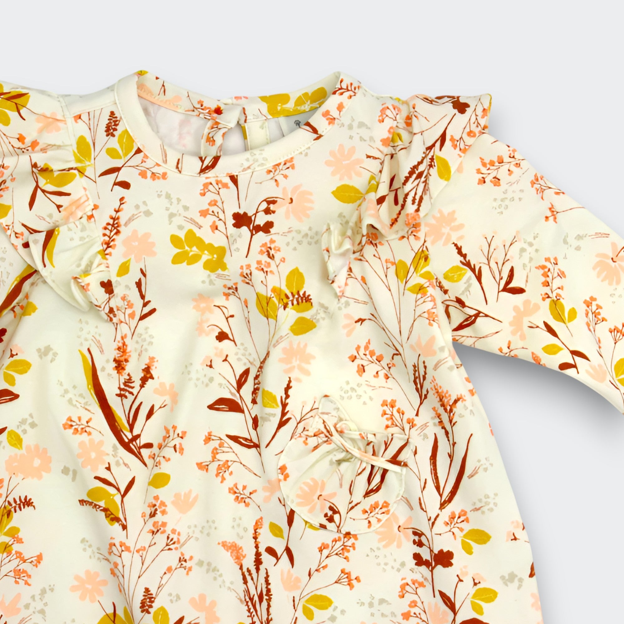 Little Moony Soft Bloom Cotton Ruffle Jumper for Babies - Detailed View