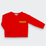 Little Moony Stretchy Soft Vermillion Red Long Sleeve Tee for Babies and children