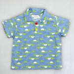 Denim Color Twilight Moon Cotton Polo-Style Shirt 