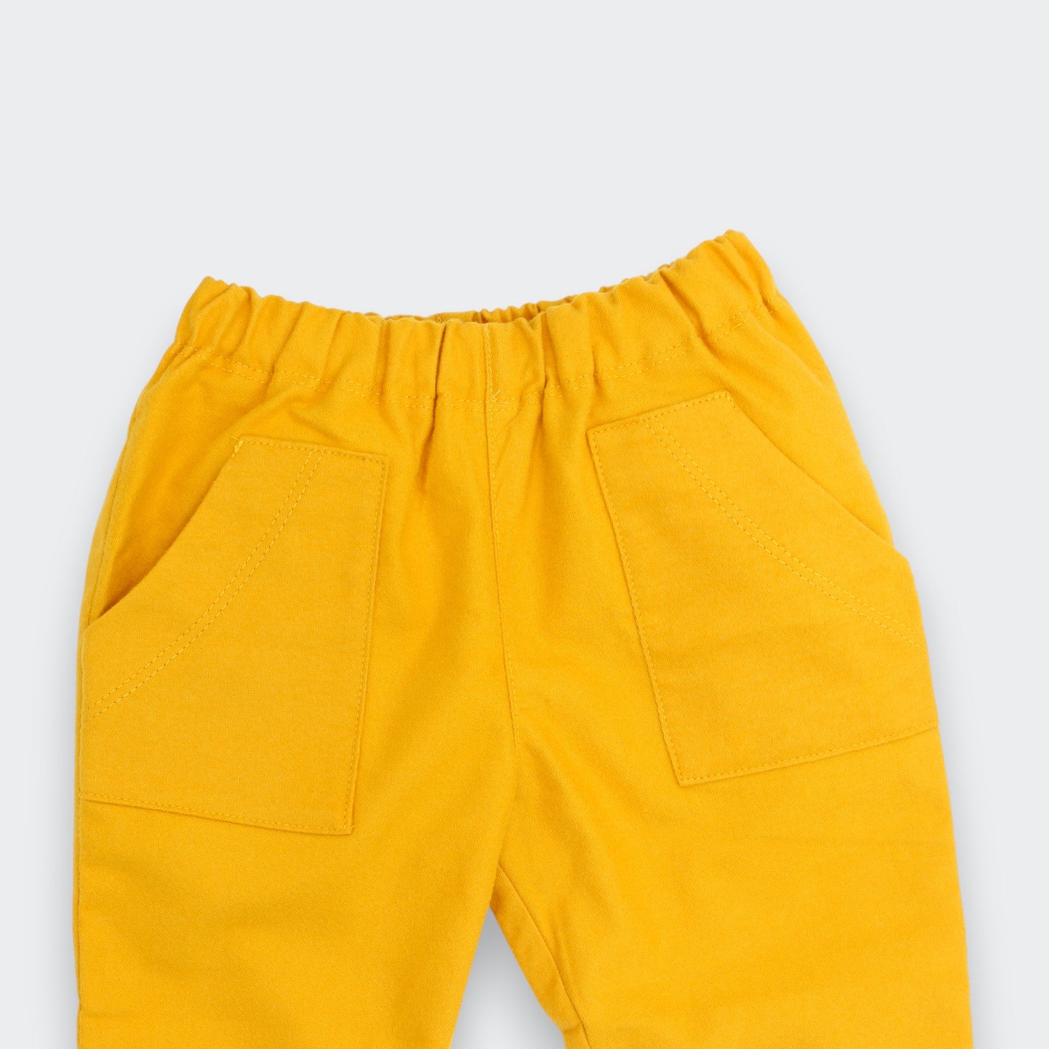 Little Moony Cozy Sunflower Flannel Patch Pocket Pants for babies and children - Detailed view