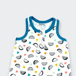Little Moony Taco Print Sleeveless Ultra Soft Pima Cotton Playsuit for Babies