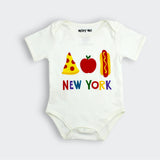 Organic Pima Cotton NY Foodie Bodysuit in White