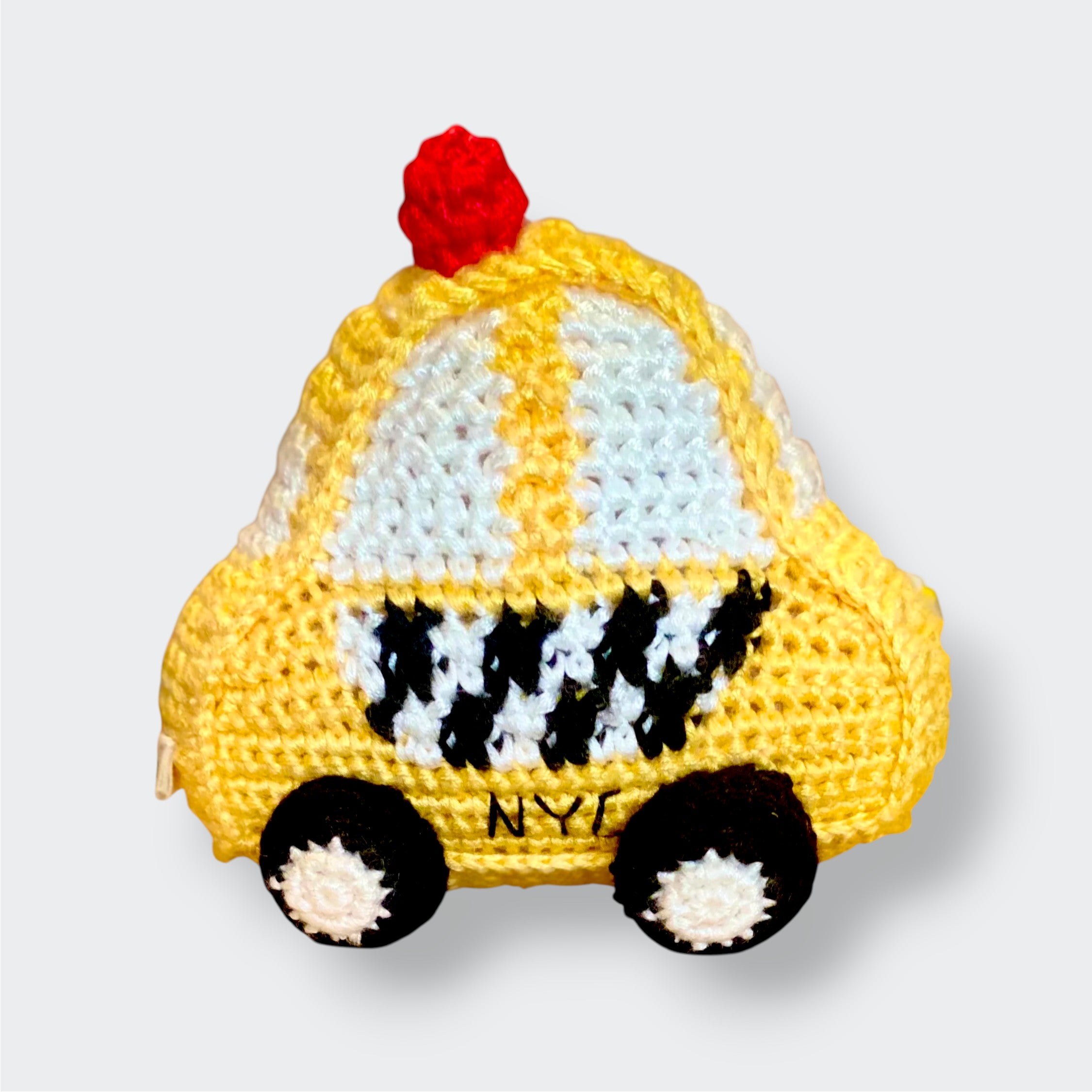 Handmade NYC taxi baby rattle inspired by New York City