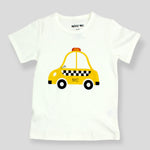 Organic Pima Cotton New York Taxi Tee in White for kids