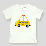 Organic Pima Cotton New York Taxi Tee in White for kids