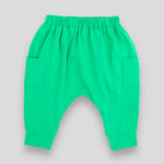 Soft Cotton Knit Jade Green Harem Jogger Pants for Babies and Kids