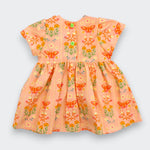 Back view of Little Moony peach butterfly flutter dress for babies and girls 0M to 6Y

